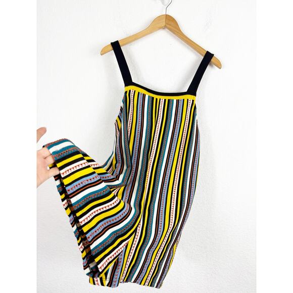 Zara Knit Multi Color Striped Romper Small Sleeveless Bohemian Lightweight - Picture 12 of 14
